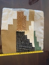 Throw Pillow Case Zippable. 18x18 Earth Tones Wool Silver