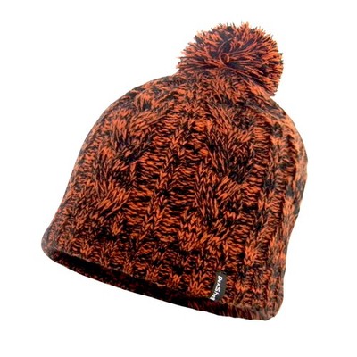 DexShell Waterproof Cable Knit Pompom Beanie Tangelo Red