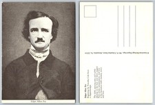 Grabado de Edgar Allan Poe por Timothy Cole Postal Herencia Americana Autor Poeta