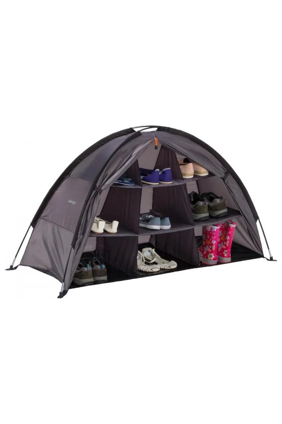 Vango Camping Cupboard Collapsible Tent Awning Storage Organiser - Smoke Grey