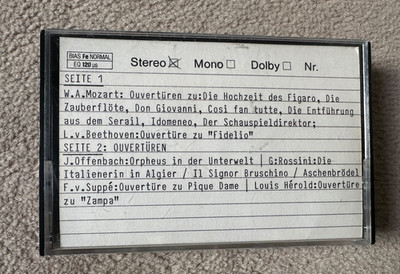 BASF LH 90 Cassette: Mozart Ouvertüren, Rossini,Offenbach, Fidelio... - bespielt