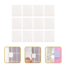 12 Pcs Self Adhesive Shower Curtain Holders Clips White ABS Splash Proof Guards