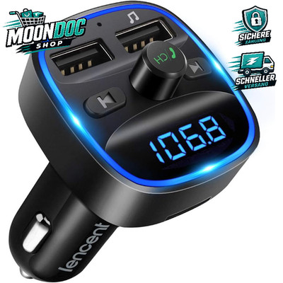 Bluetooth FM Transmitter Auto Musik Adapter Zigarettenanzünder 2 USB Ports