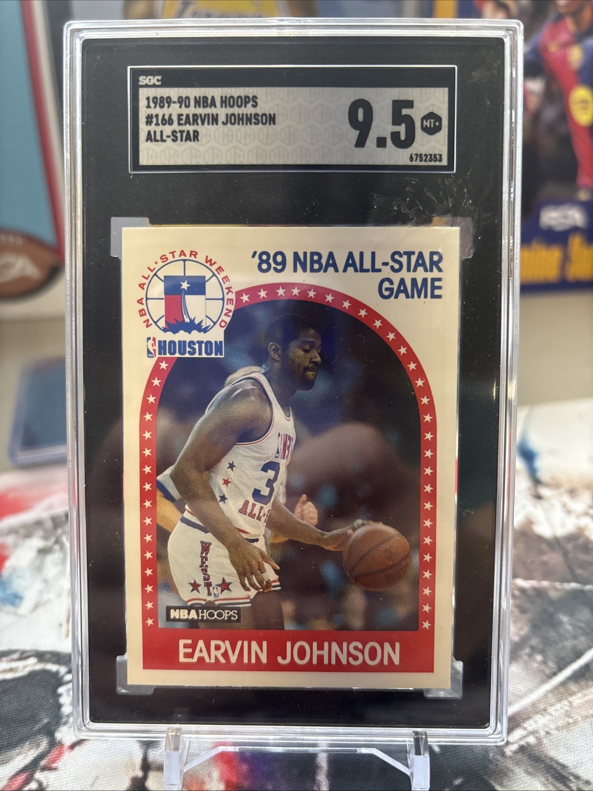 1989-90 NBA Hoops #166 Magic Johnson All-Star Game SGC 9.5– Los Angeles Lakers