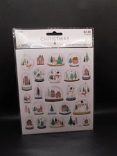 Christmas paper crafts Christmas snow globes stickers 2 sheet 50pc