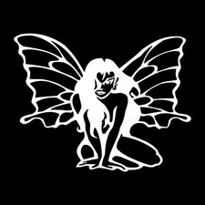 Fairy Fairies Pixie Woman Decal Sticker White Die Cut Vinyl