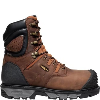 Keen Utility Mens Camden 8in WP 600G CT Brown/Black Leather Work Boots - Size 10