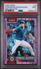 2026 Topps #32 Shinnosuke Ogasawara Pink Holo Foil PSA 9 MINT