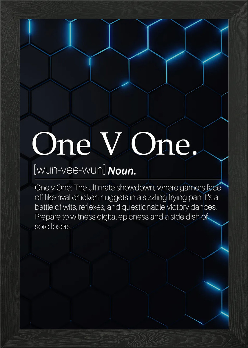 Póster arte de pared enmarcado One Versus One word def lienzo impresión imagen