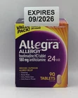 Exp 9/26 Allegra 24Hr Allergy Tablets 180mg 90 Tabs EXP 9/26 IMPERFECT BX