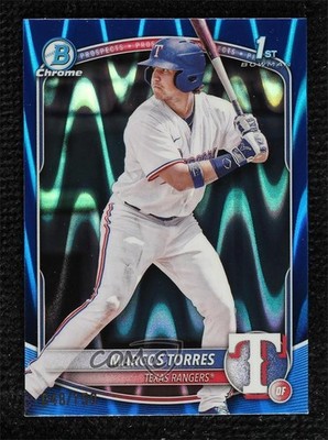 2025 Bowman Chrome Prospects Blue RayWave Refractor 48/150 Marcos Torres 0lj0