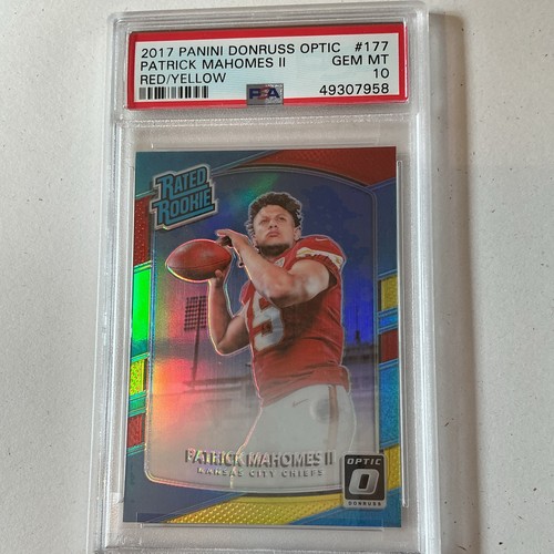 2017 Donruss Optic - Rated Rookie Patrick Mahomes II #177 Red & Yellow Prizm RC