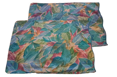Vintage Standard Pillowcases Watercolor Floral IFI Blue Pink Scalloped Edge