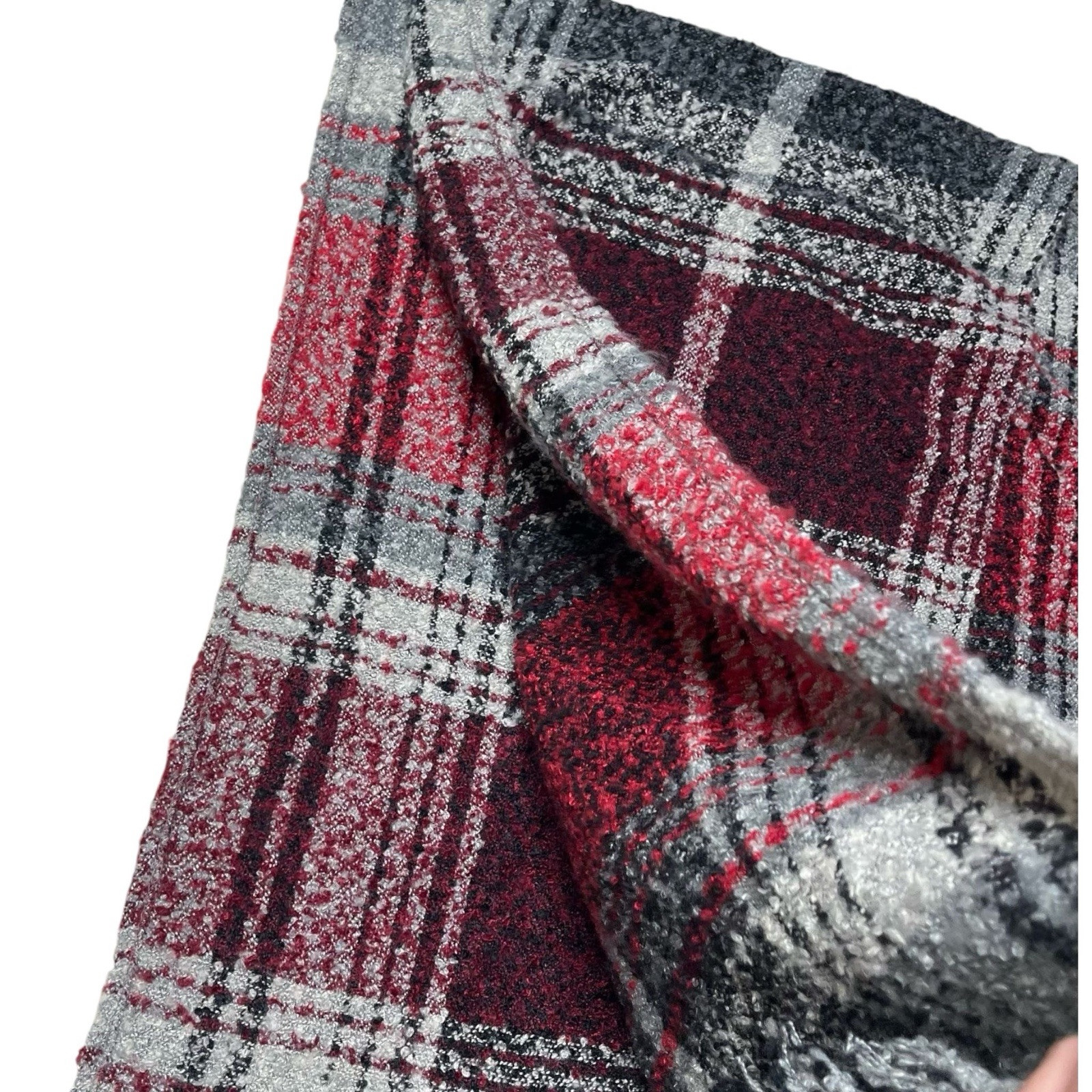 Woolrich Multicolor Red Plaid Rectangular Fringe … - image 5