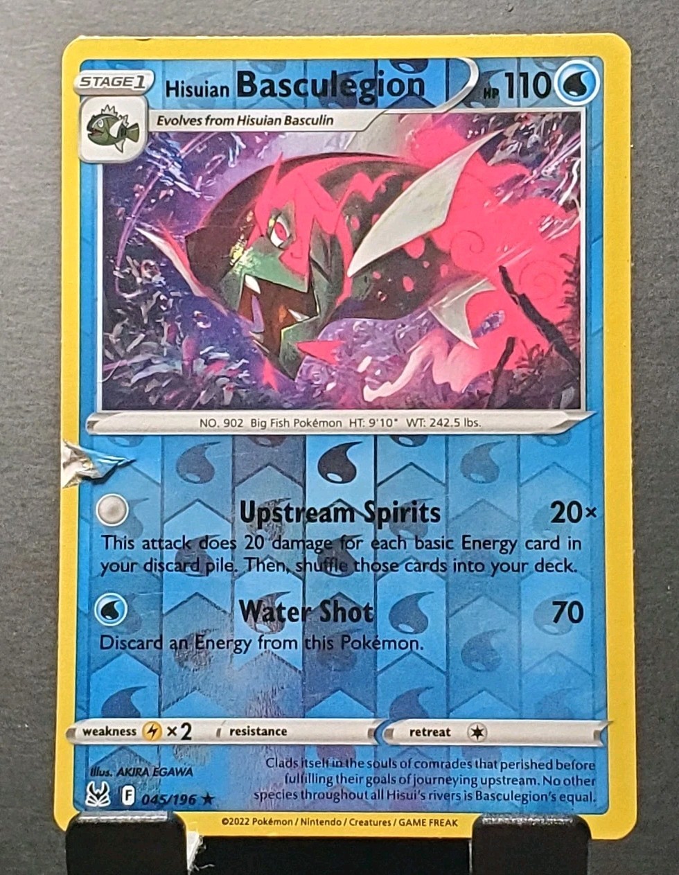 2022 Pokemon 045/196 Hisuian BASCULEGION Reverse Holo Astral Radiance NM/MT