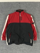 Vintage Nike Reversible Jacket Mens Boys Black Medium Fleece Full Zip Youth 90s