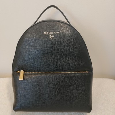 MICHAEL KORS LEATHER BACKPACK PURSE VALERIE MEDIUM NWT TRAVEL BAG BLACK MK