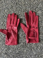 Van Raalte hand cut Deerskin Leather Red Driving Gloves Women  s Size 7.5