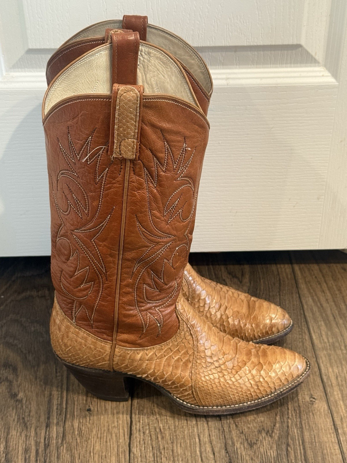 Dan Post Python Snakeskin Western Boots Womens 8 … - image 1