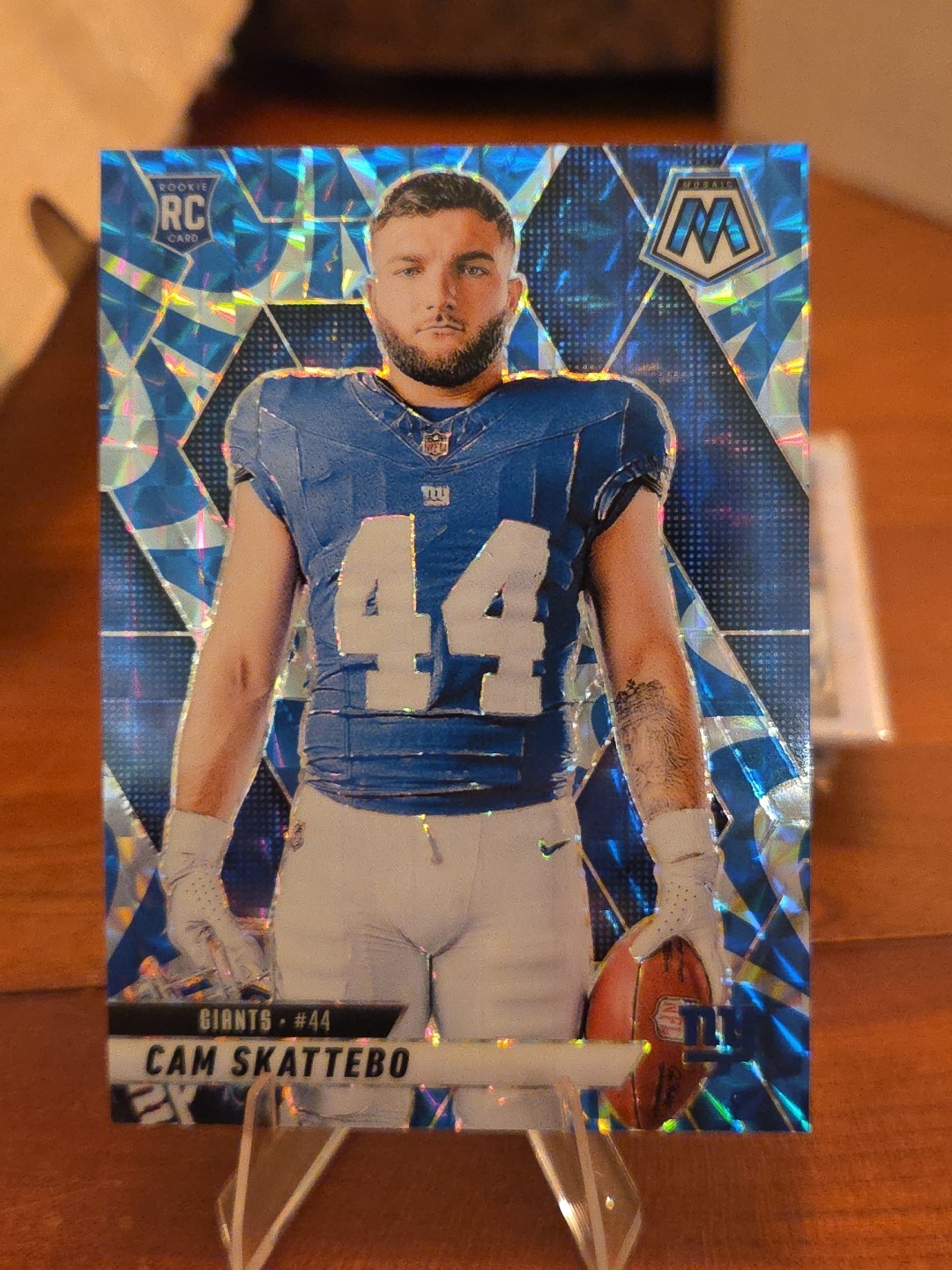 2025 Panini Mosaic Reactive Blue Variation #271 Cam Skattebo Prizm Giants Rookie