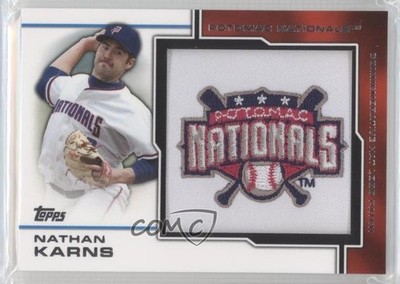 2013 Topps Pro Debut Hat Logo Patch 52/75 Nate Karns #MP-NK Rookie Patch RC 0a1
