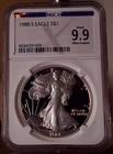 1988-S $1 American Silver Eagle NGCX Proof 9.9 Ultra Cameo – Series 4