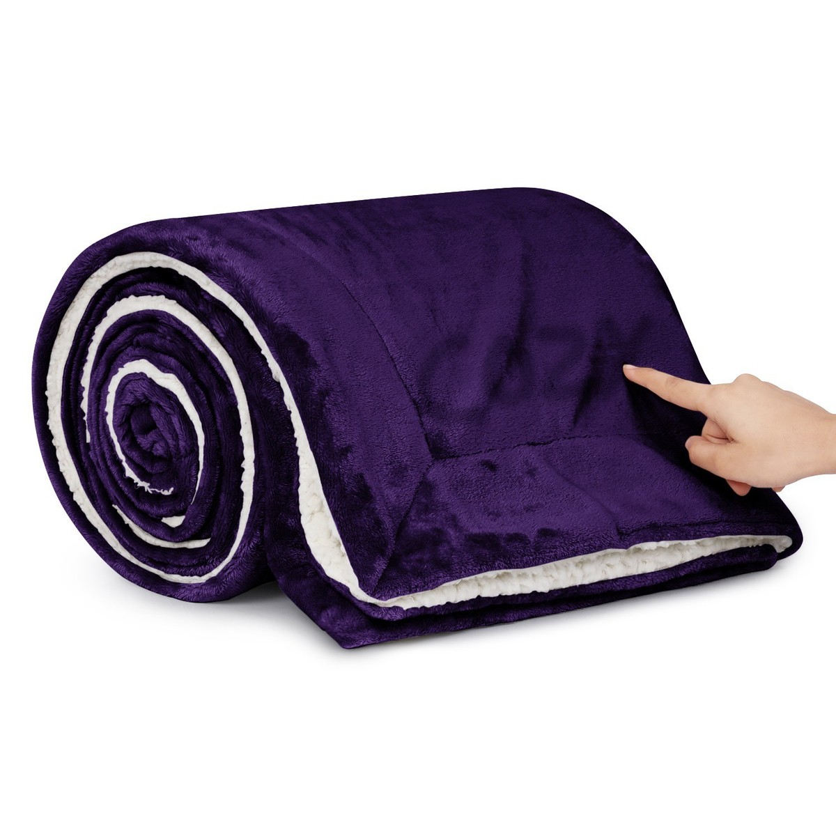 Reversible Sherpa & Fleece Velvet Plush Blanket - Cozy Throw For Bed Or Couch, Multiple Sizes