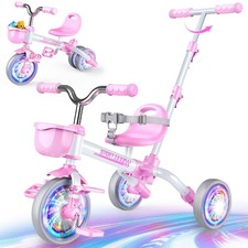 Kkdi 5 in 1 Toddler Bike for 1-5 Year Old, Tricycle with Push Handle, Convert...