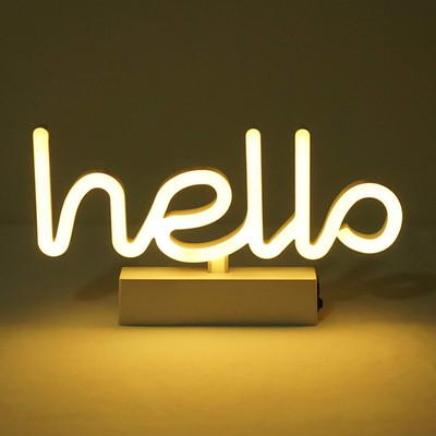 Neon Indoor Night Light, Battery Operated & USB Powered Glowing Neon Decorative