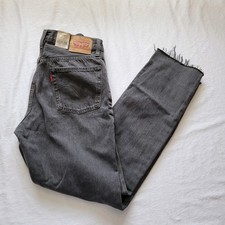 New Levi's 501 Original High Rise Straight Raw Frayed Hem Jeans Women Size 28x30