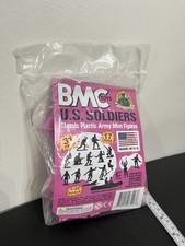 BMC Marx Plastic Army Men US Soldiers - Pink 31pc WW2 Figures - Made in USA