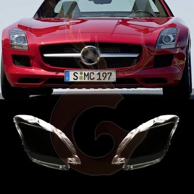 For Mercedes SLS AMG 2010-14 A Pair Front Headlight Transparent Lens Housing