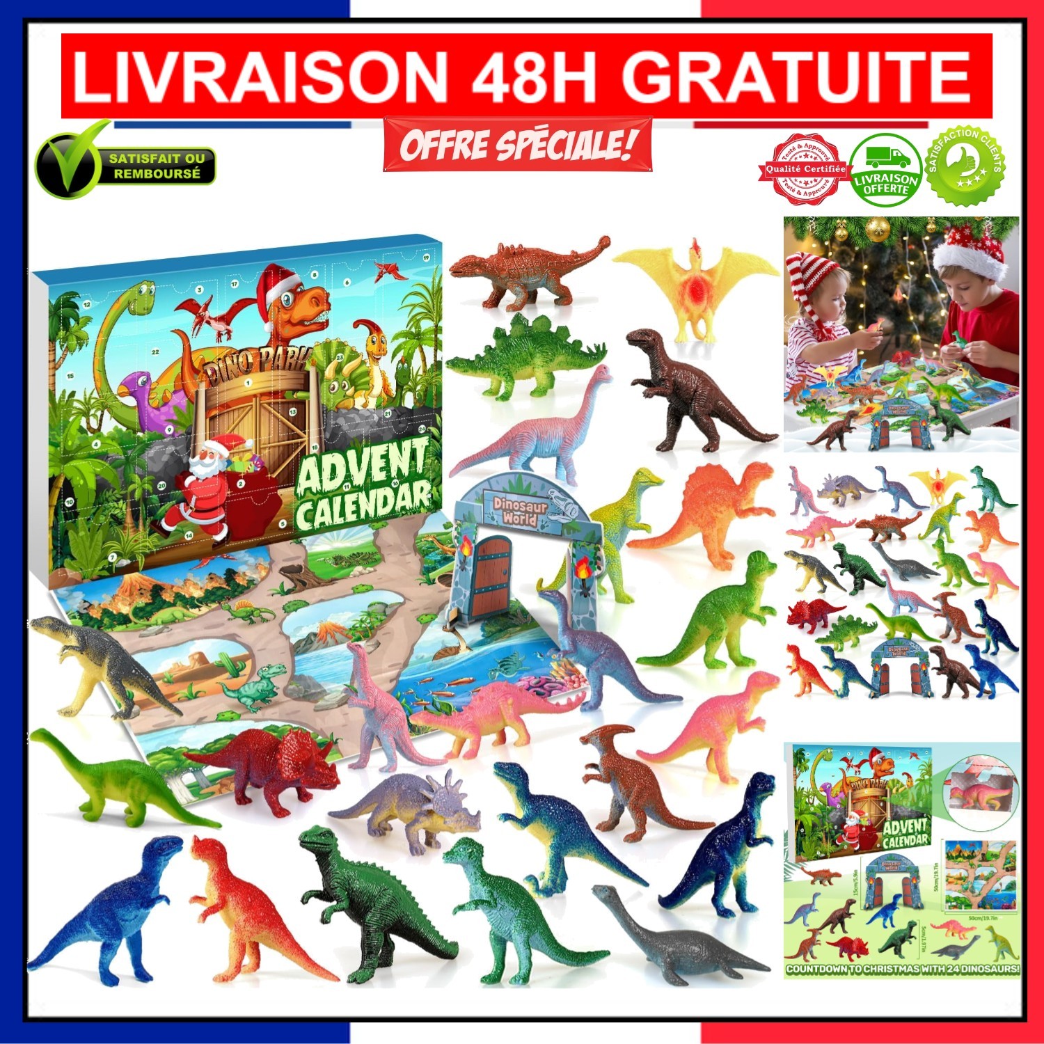 iZoeL Calendrier de l'Avent 2025 Dinosaures coffret jouet surprise pour enfant