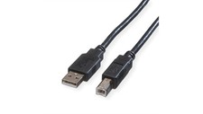 7611990176984 ROLINE USB 2.0 kabel, type A-B, zwart, 0,8 m ROLINE
