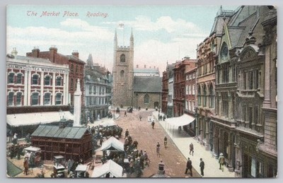 Lesepostkarte Der Marktplatz St. Laurentius Kirche um 1905 E.S. 850