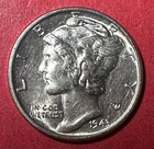1943 Choice Uncirculated US Mercury SILVER Dime "Philadelphia" Mint! Old US Coin