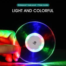 New LED Cup Coasters Bar Party Drink Holder Mat Luminous Cocktail Lights Coaster