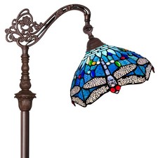 Capulina Tiffany Lamp Stained Glass Floor Lamp 62 Inches Tall Crystal Blue