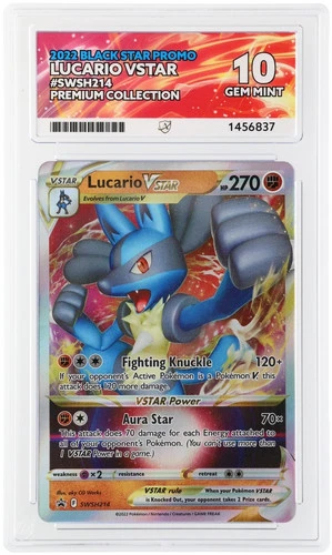 ACE 10 Lucario Vstar ACE SWSH214 Black Star Promo Gem Mint Pokemon
