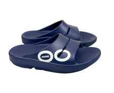 OOFOS Ooahh Slides Men's 6 Women's 8 EU 39 Sport Navy Recovery Comfort Sandals