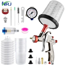 LVLP R500 Air Spray Gun 1.3/1.7/2.0mm Nozzle Car Paint Sprayer Gun Mixing Cup