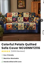 Quilt Nest Colorful Petals Quilted Sofa Cover Great Price!