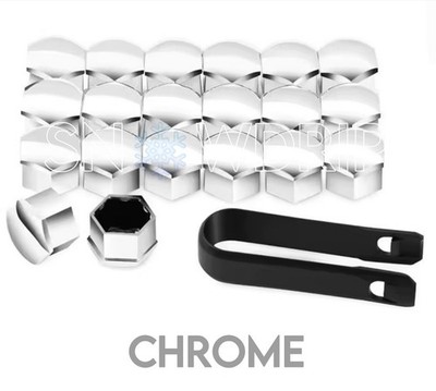 20x FÜR FORD TRANSIT CUSTOM CHROM SILBER RADSCHRAUBEN MUTTER ABDECKUNGEN 21MM & WERKZEUG
