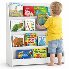 Libreria Montessoriana Bianco in Legno Scaffale Porta Libri per Bambini 80x30x88