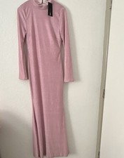 Fashion Nova Pink Glitter Stretch Long Sleeve Maxi Dress Women Size S