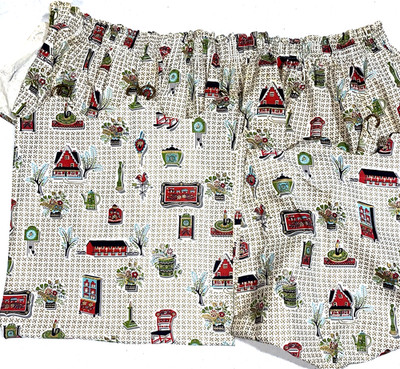 Vintage Kitchen Cafe Curtains & Valence 1960's Handmade Mid Century Country