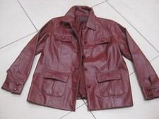 Red Leather Trucker Jacket 14 16 Western Relaxed Fight Club Oxblood Wardrobe