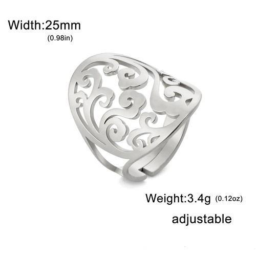 Anillo de pulgar largo vintage de filigrana con patrón espiral de filigrana abierta - Imagen 6 de 13