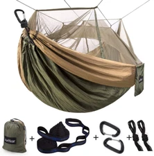 Ultimate Camping Hammock with Net - Portable 2-Person Tent & Straps Included