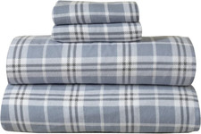 4 Piece 100 Cotton Flannel Sheets Queen Size Bed Set - Warm Extra Soft - Deep